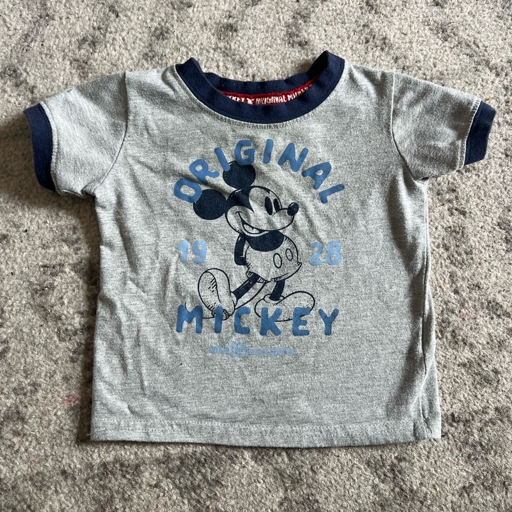 Disney Original Mickey Gray and Navy Kids Tee